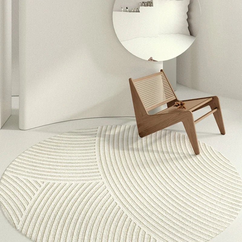 Rond Minimalistisch Pluche Vloerkleed - InWoon