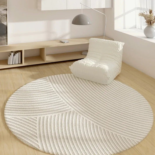 Rond Minimalistisch Pluche Vloerkleed - InWoon